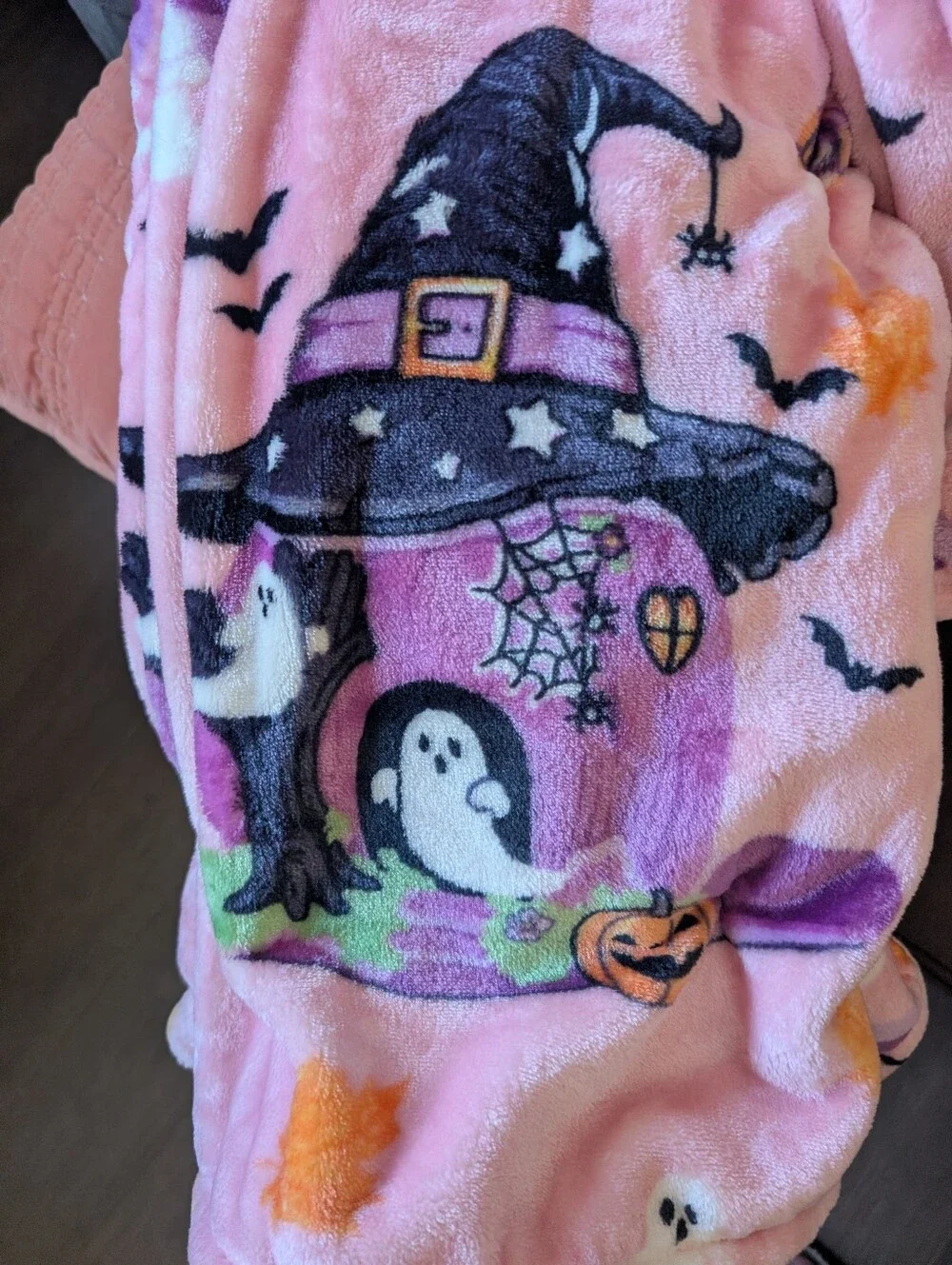 🎃🩷 Girly Pink Halloween Plush Throw Blanket 60x70 | BOOVILLE, NWT